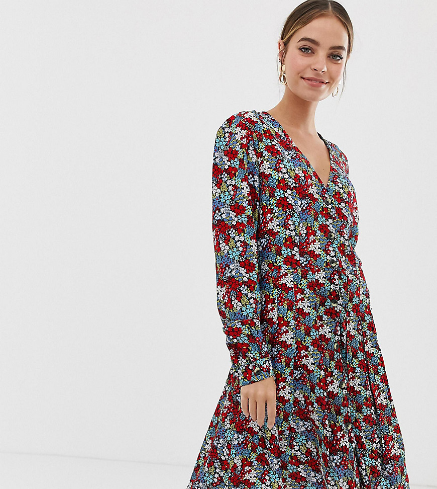 Y.A.S Petite Bright Ditsy Floral Tiered Dress