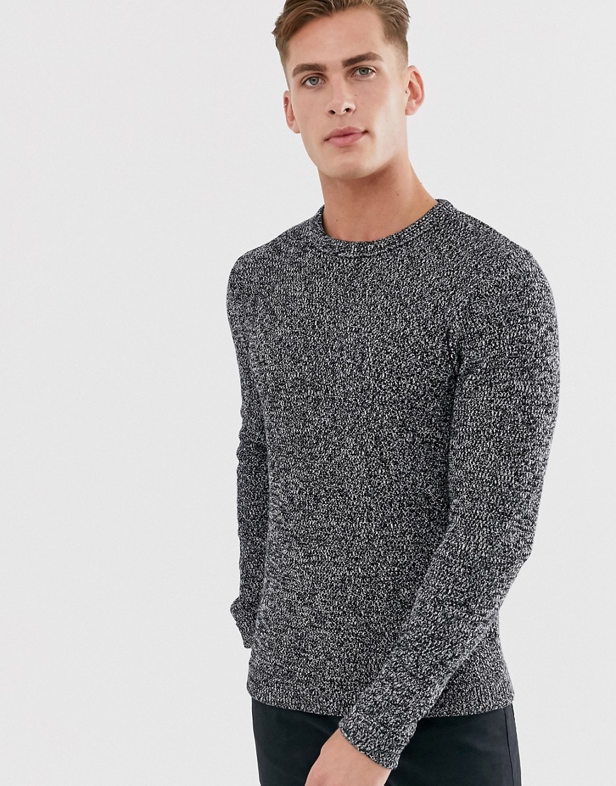 Selected Homme knitted jumper in mixed yarn cotton