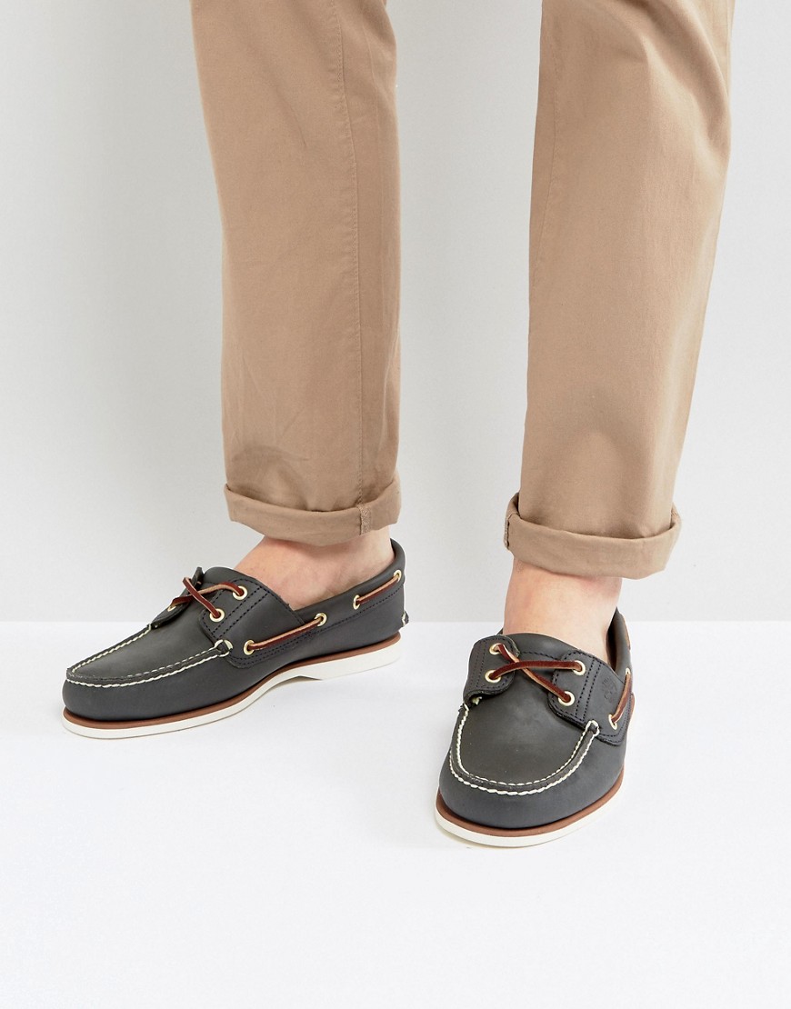 Timberland classic boat shoes in navy leather - Navy