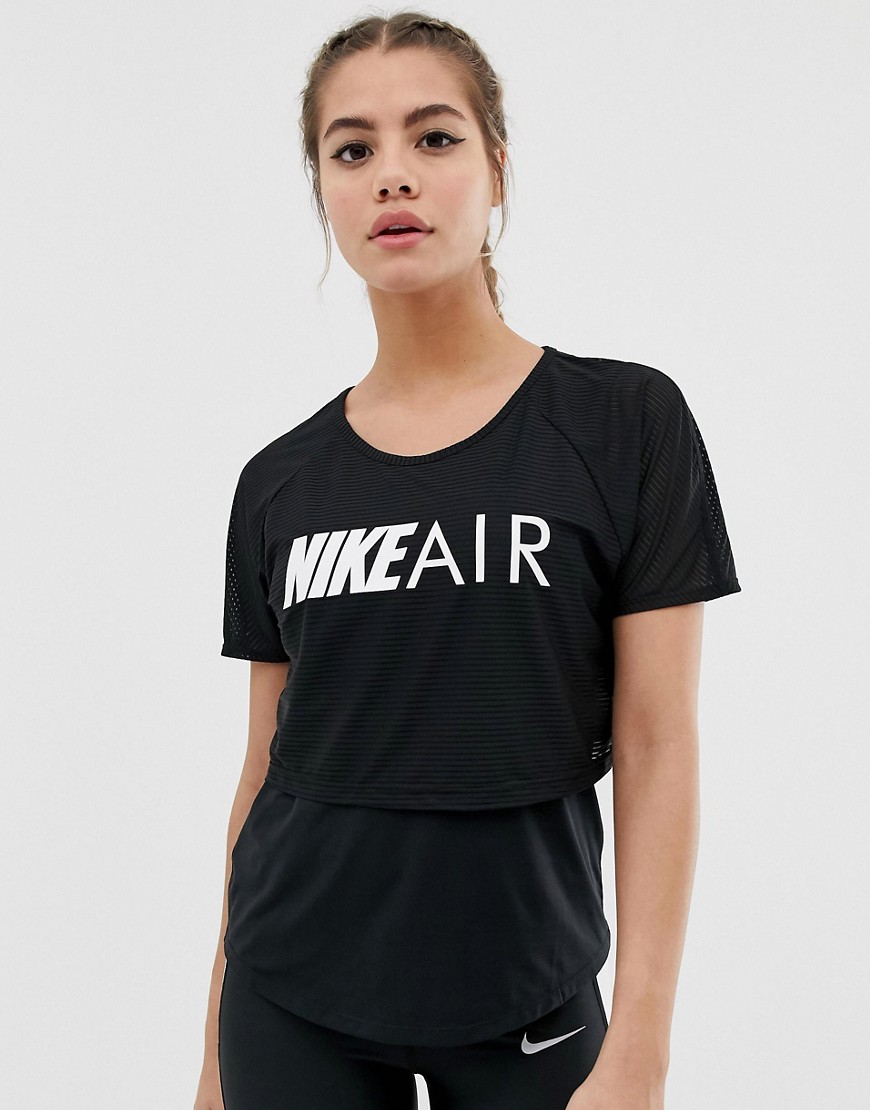 Nike Air double layer t-shirt in black