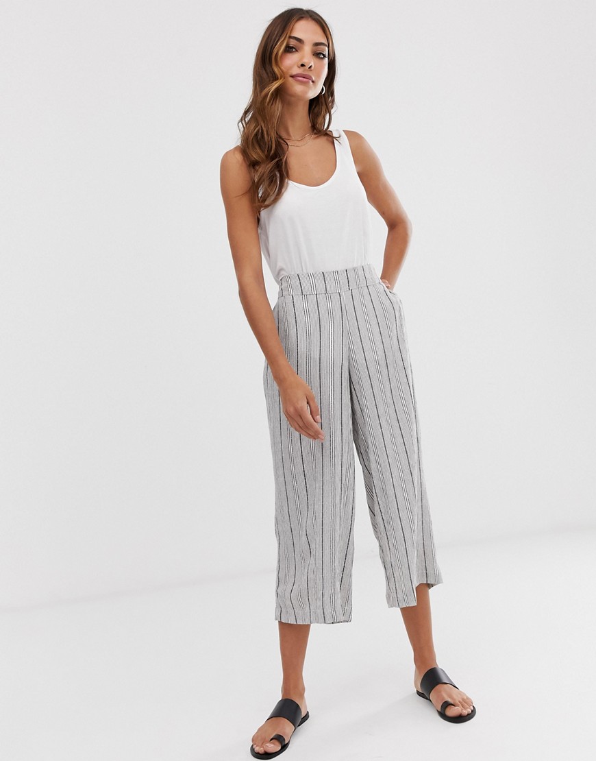 b.Young stripe cropped trousers