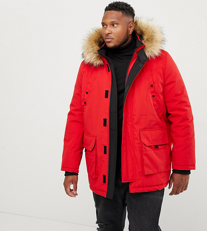 New Look Plus parka jacket in red