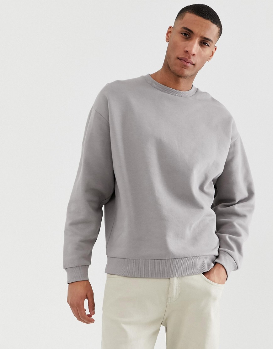 ASOS DESIGN oversized sweatshirt in flat grey