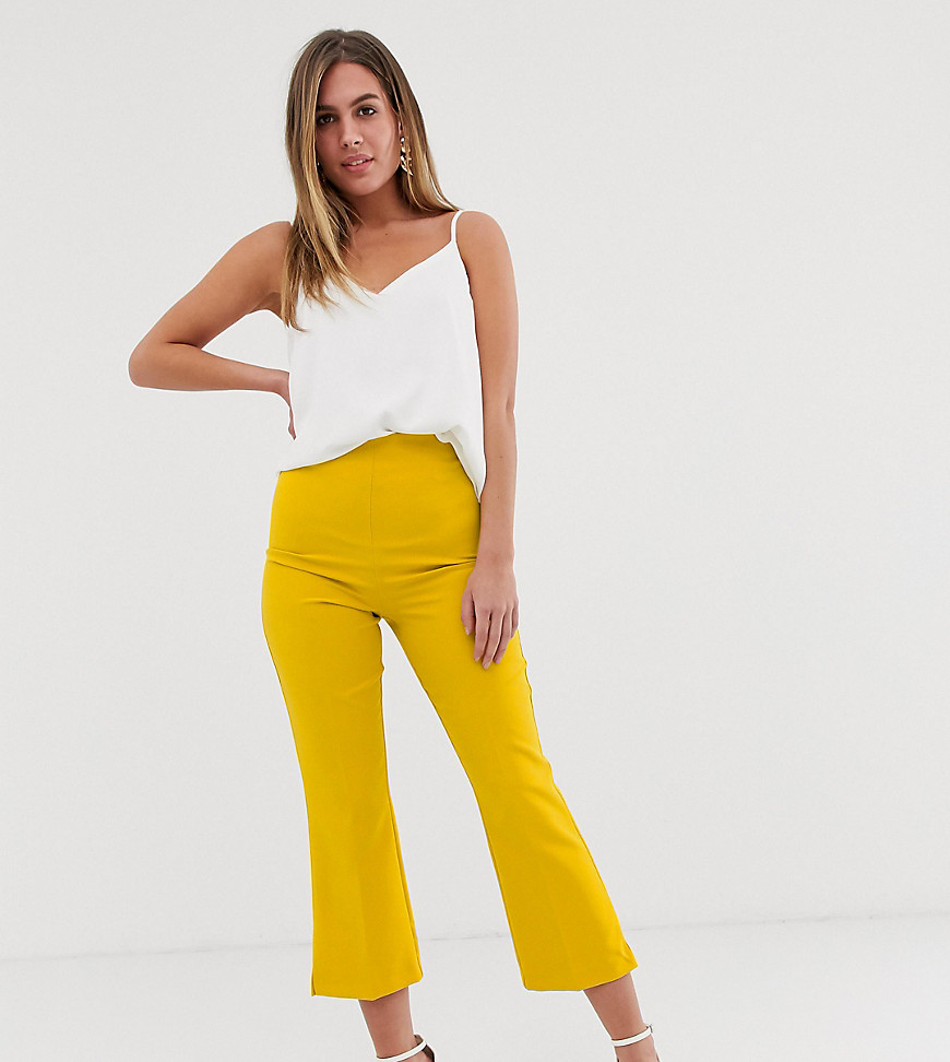 Miss Selfridge crop tailored trousers in yellow