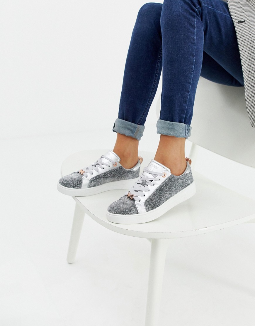 Ted Baker silver sparkle trainers