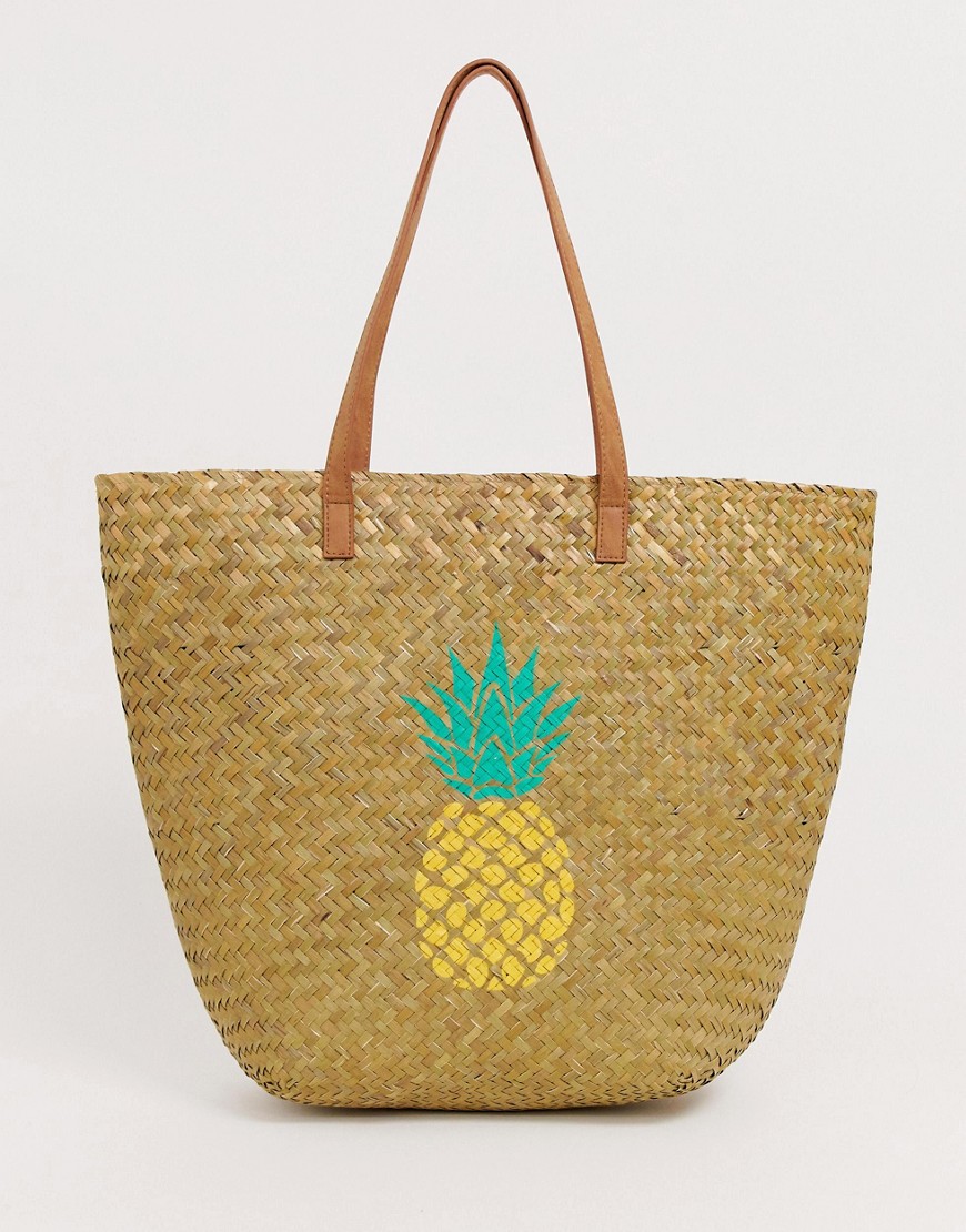 South Beach pineapple print tote bag