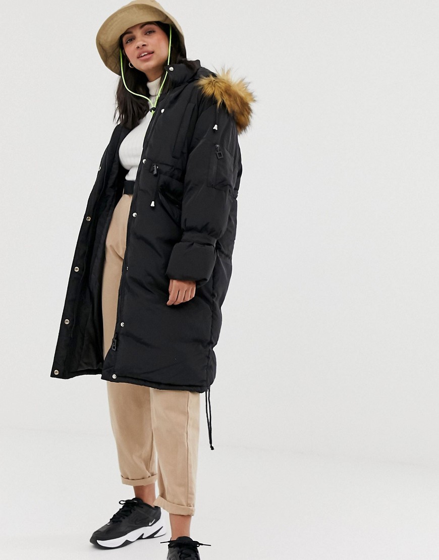 QED London oversized padded parka with hood