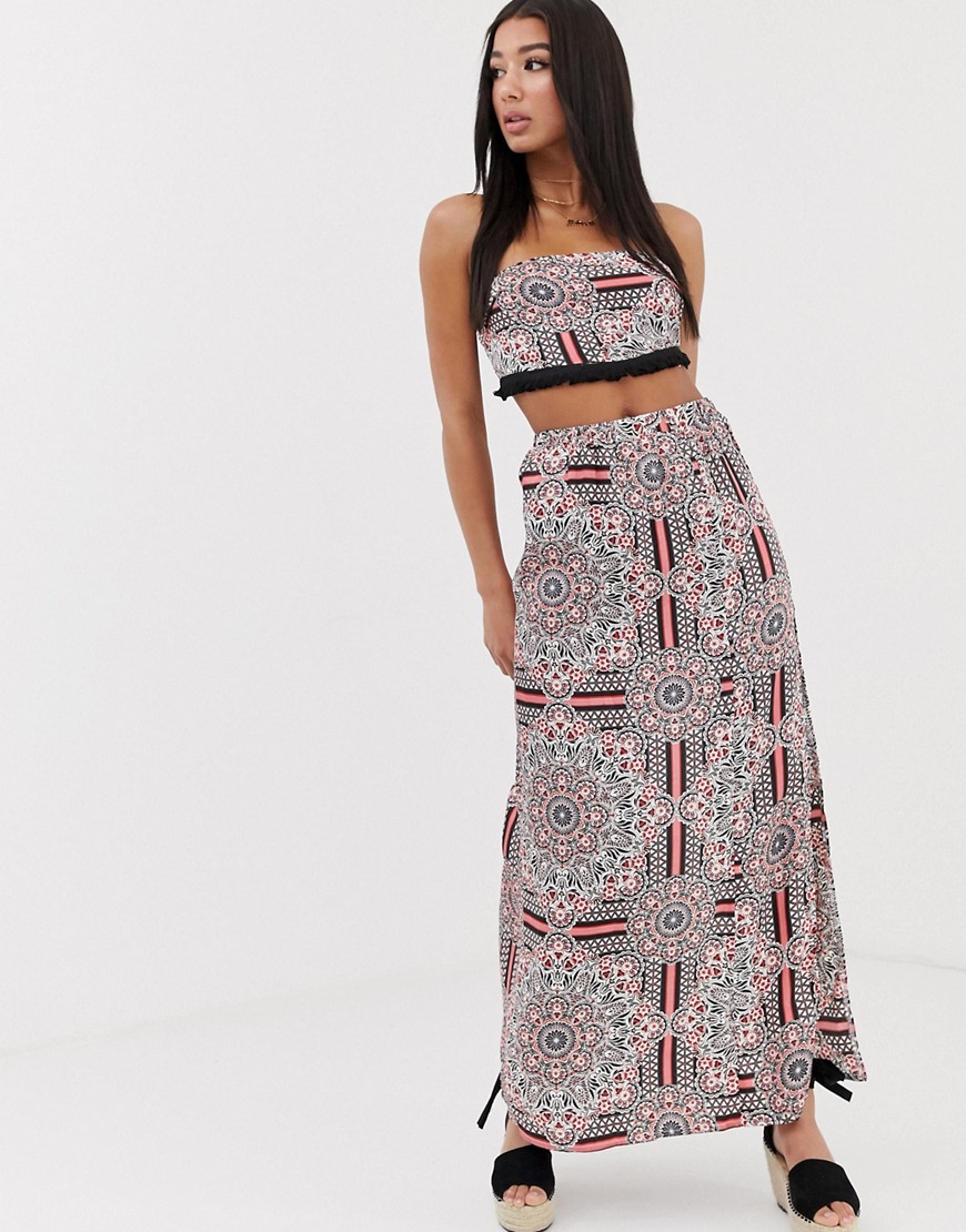 Missguided co-ord maxi skirt in paisley print