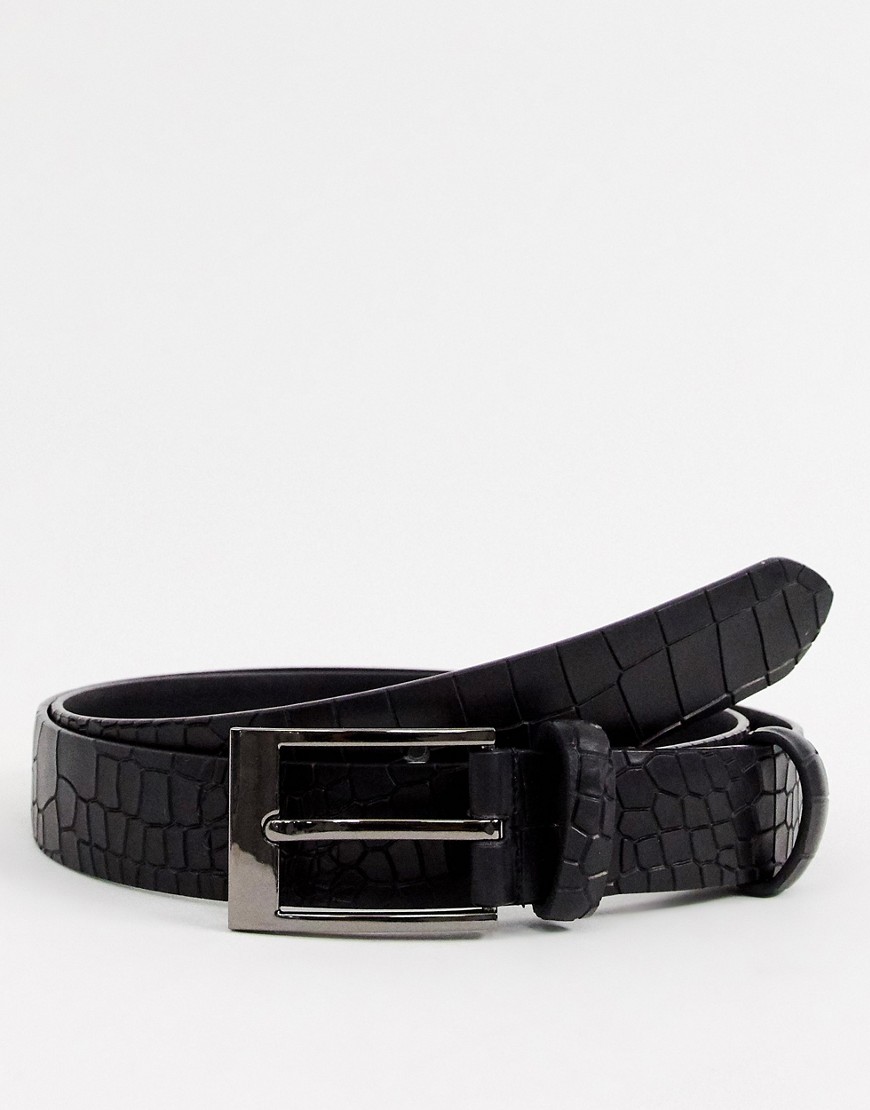 Smith & Canova croc belt in black