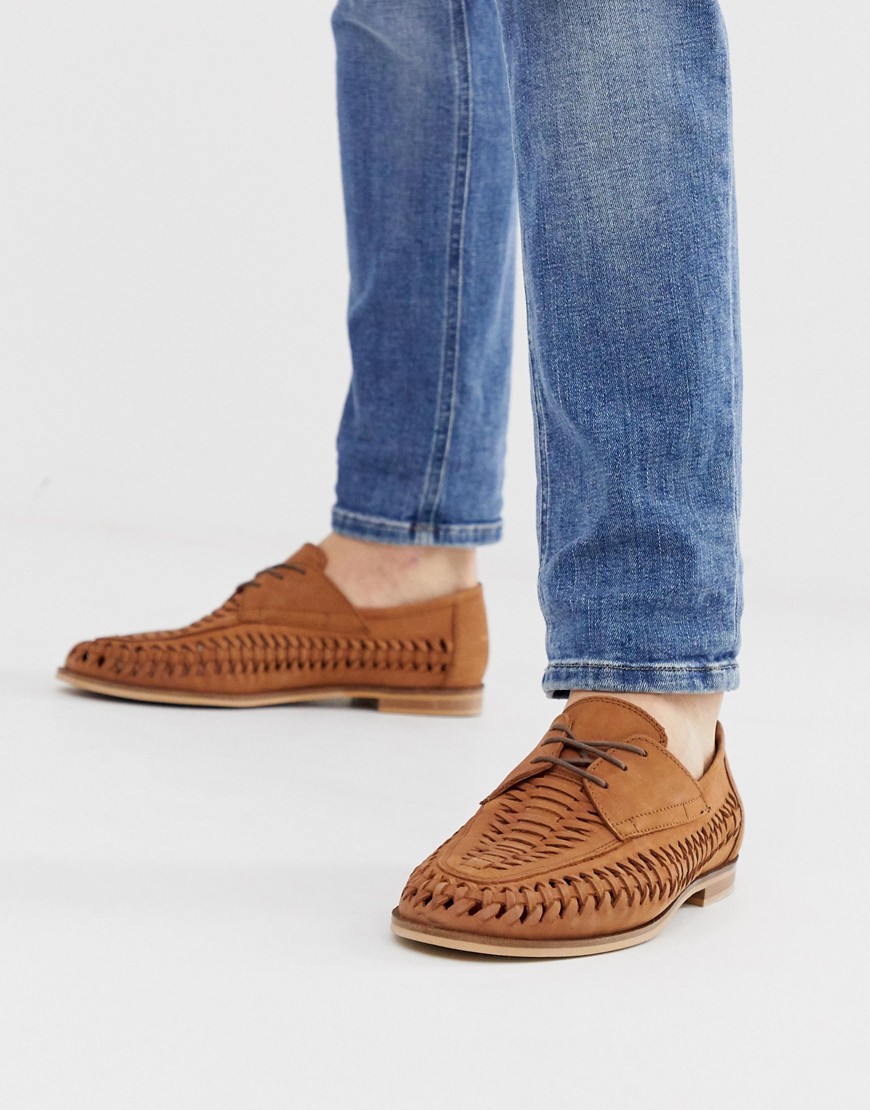 Office Lambeth woven lace up shoes in tan leather