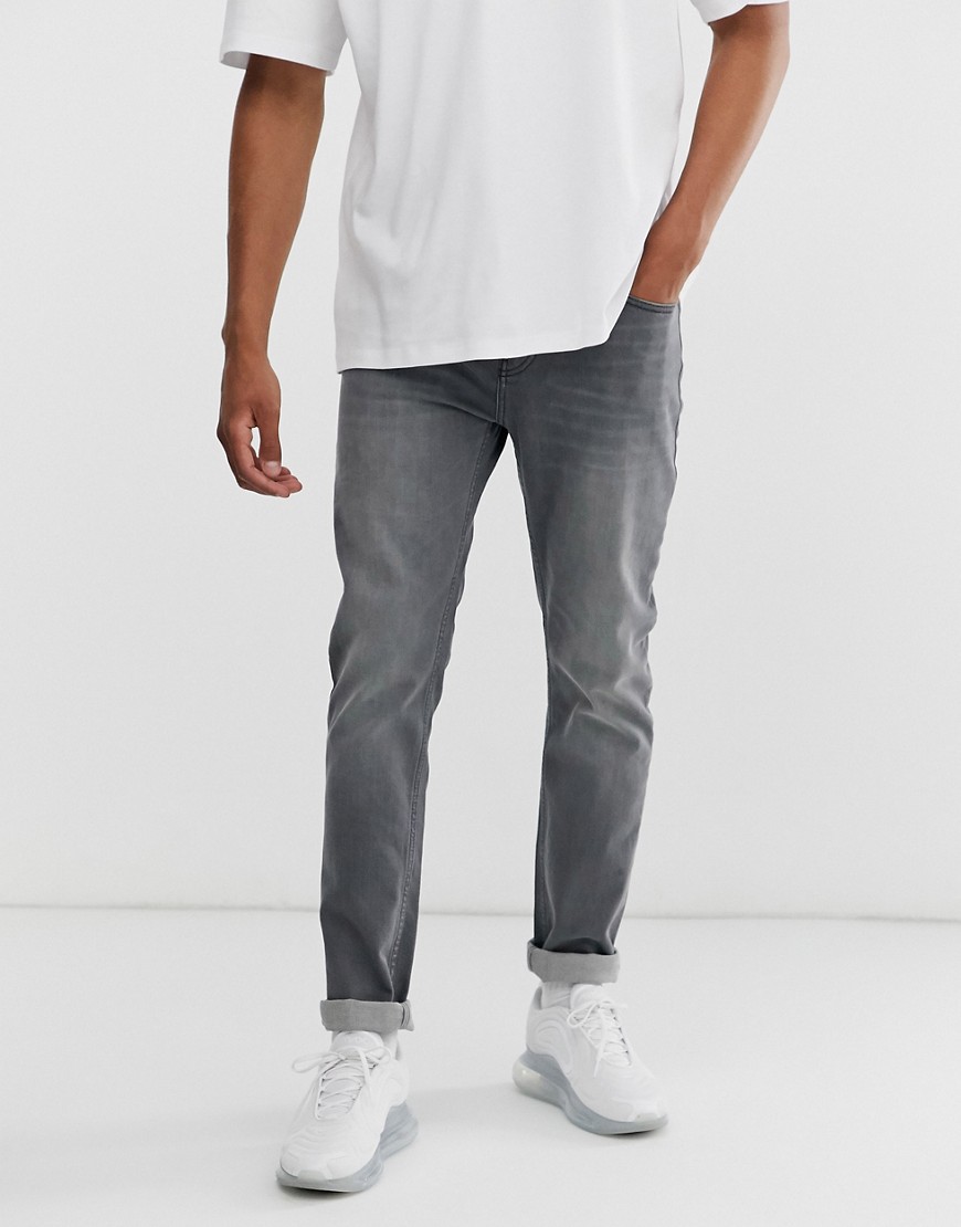 BOSS Taber tapered fit jeans in grey