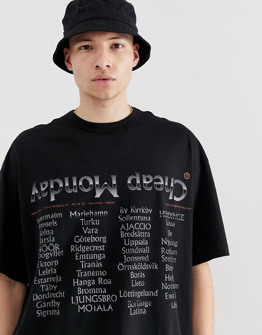 Cheap Monday oversize t-shirt with tour print in black
