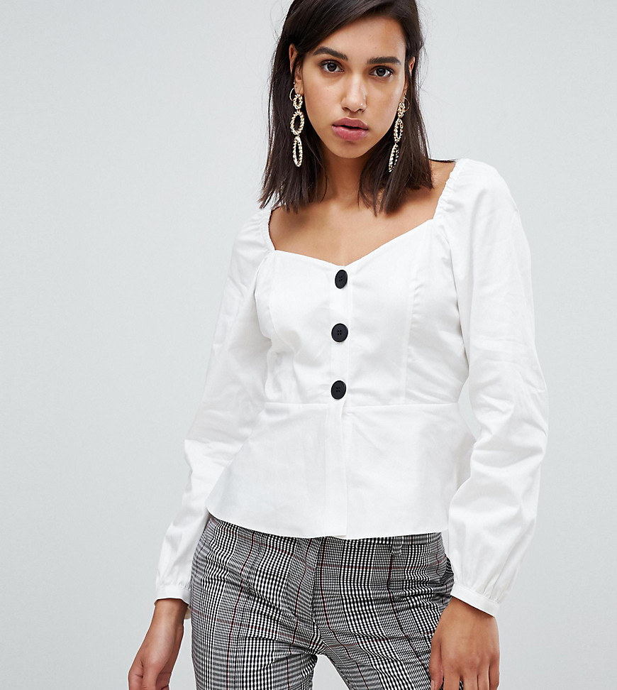River Island blouse with button front in white