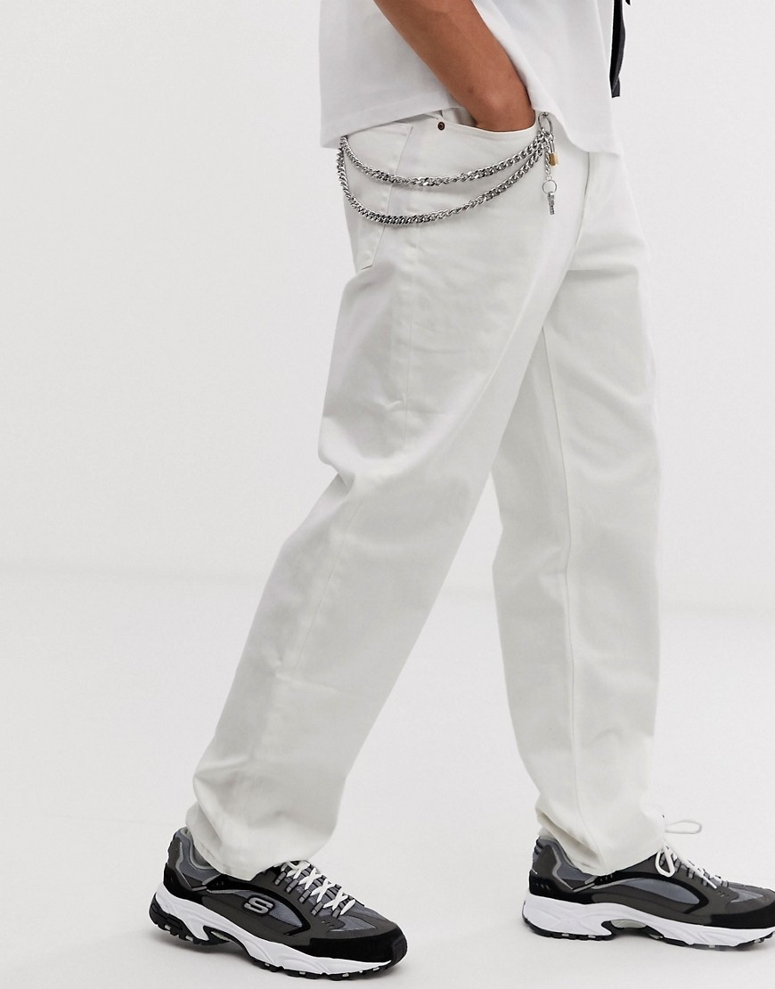 ASOS DESIGN baggy jeans in white
