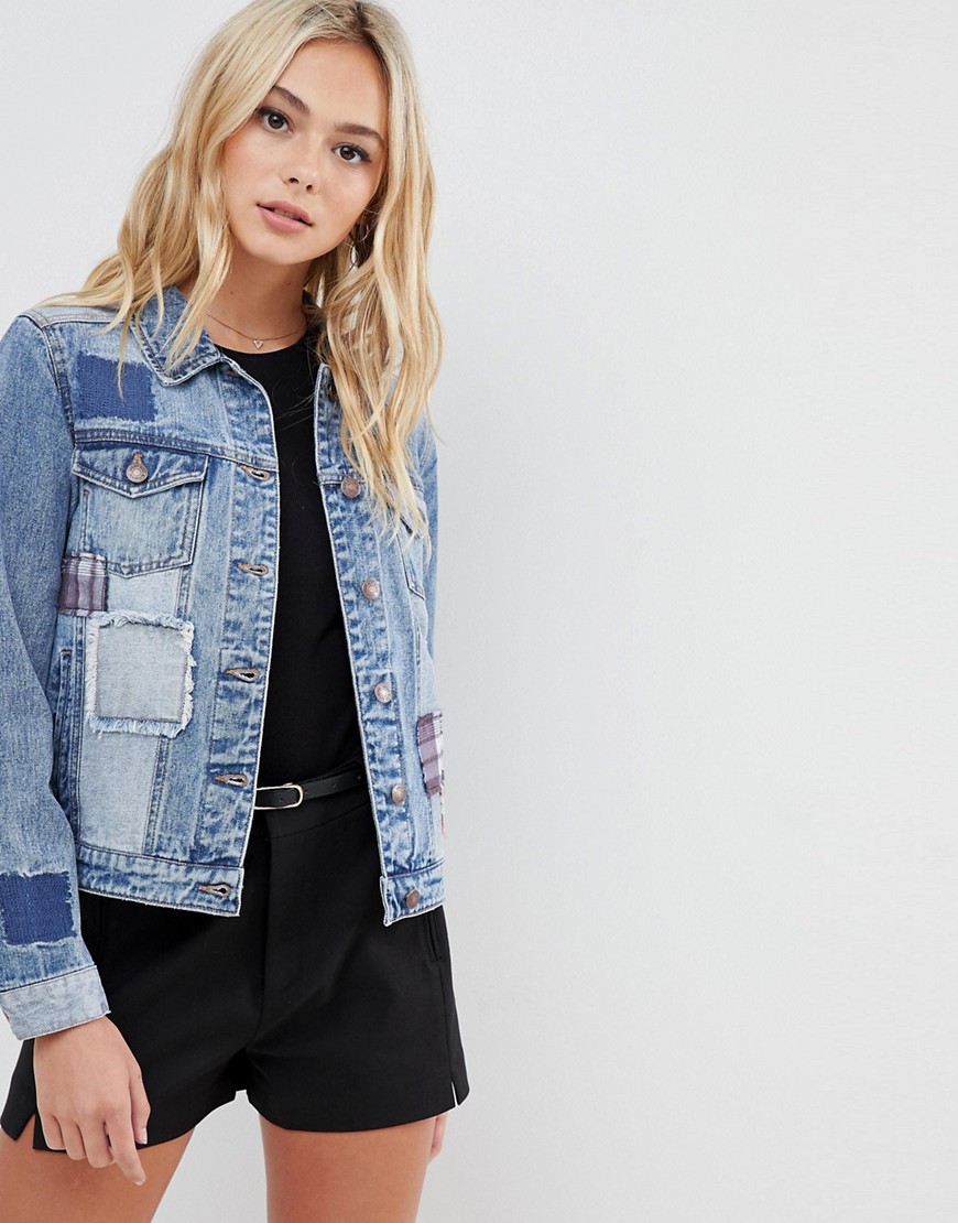 Urban Bliss denim jacket with patches