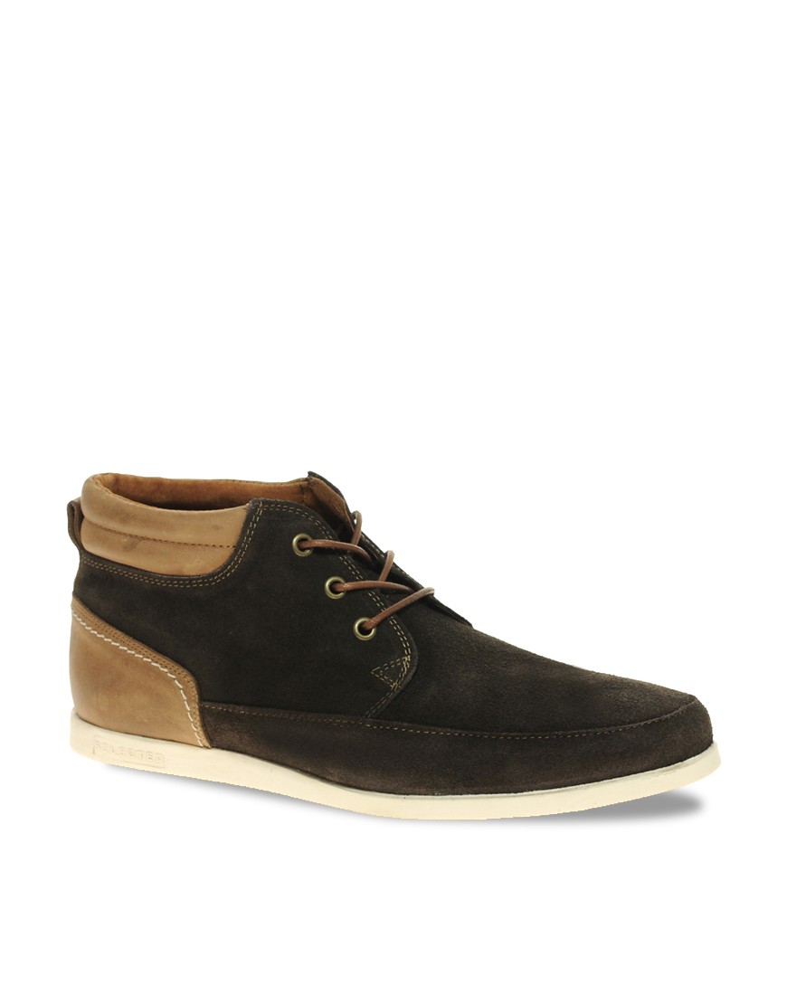 Selected Homme Tors Suede Chukka Boots - Brown