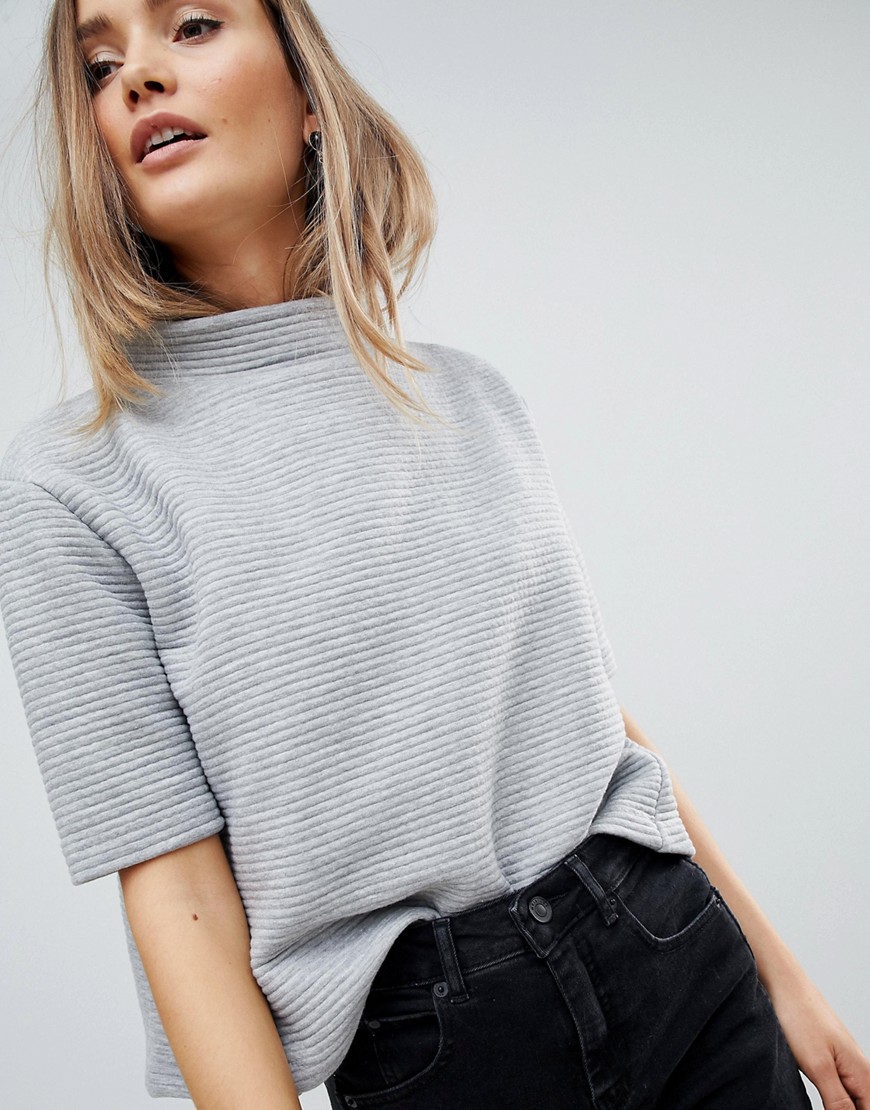 Zibi London Short Sleeve Sweater - Grey