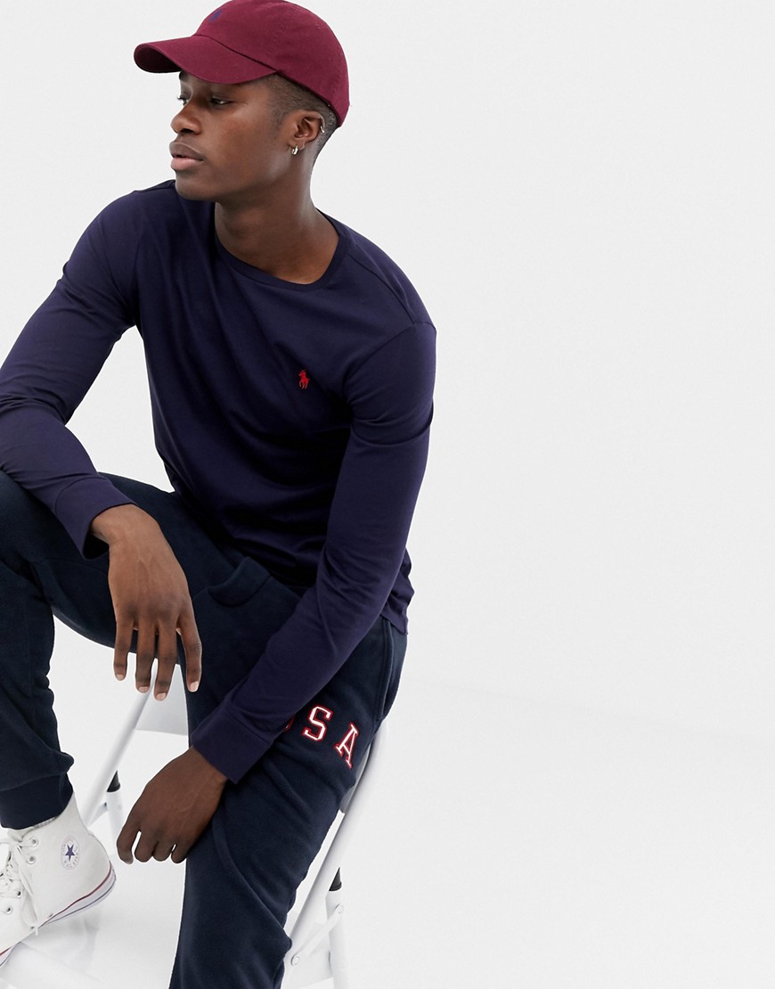 Polo Ralph Lauren long sleeve top with icon logo in navy