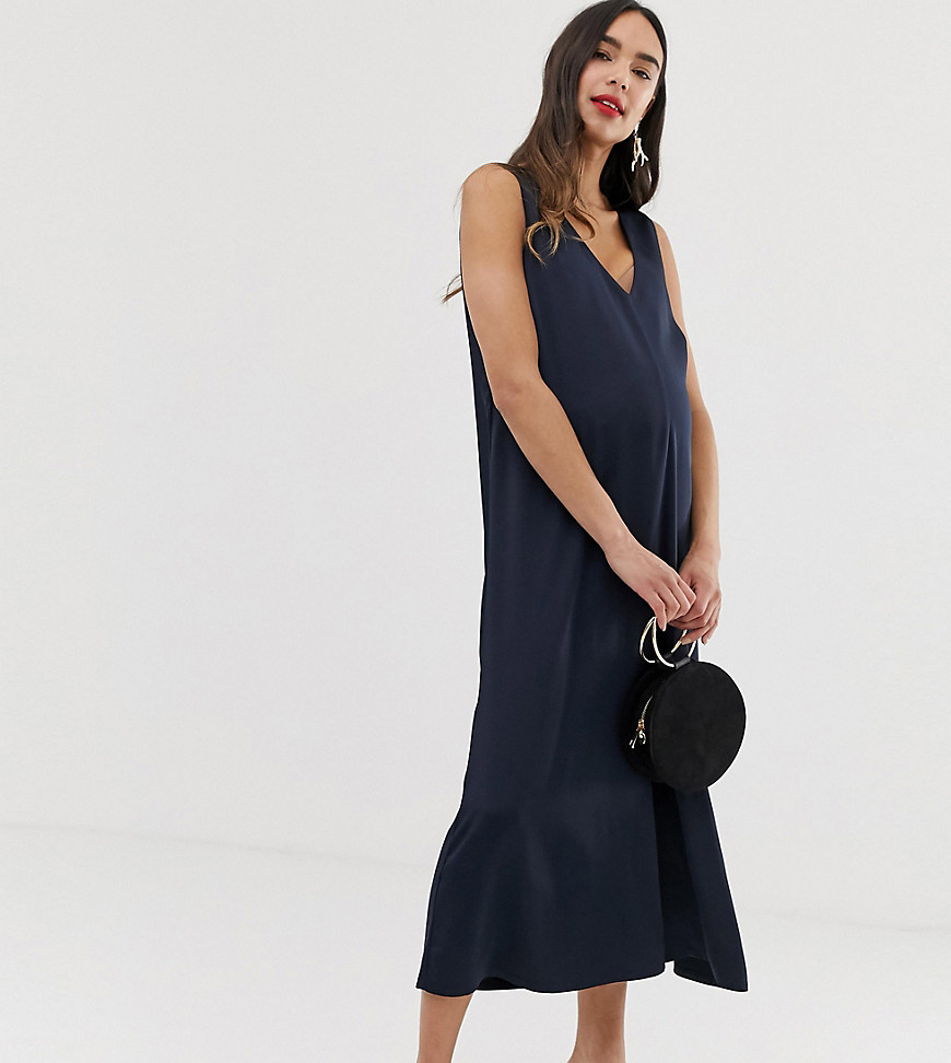 Blume Maternity relaxed satin jumpsuit in navy