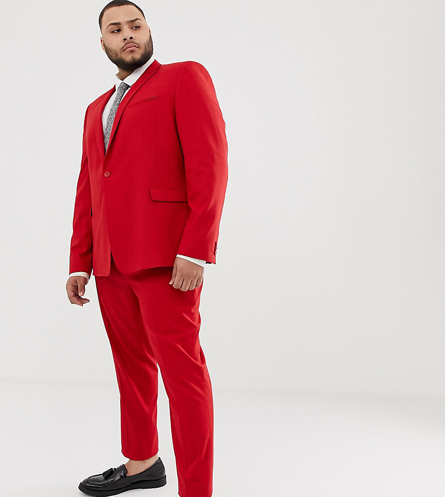 ASOS DESIGN Plus skinny suit trousers in red