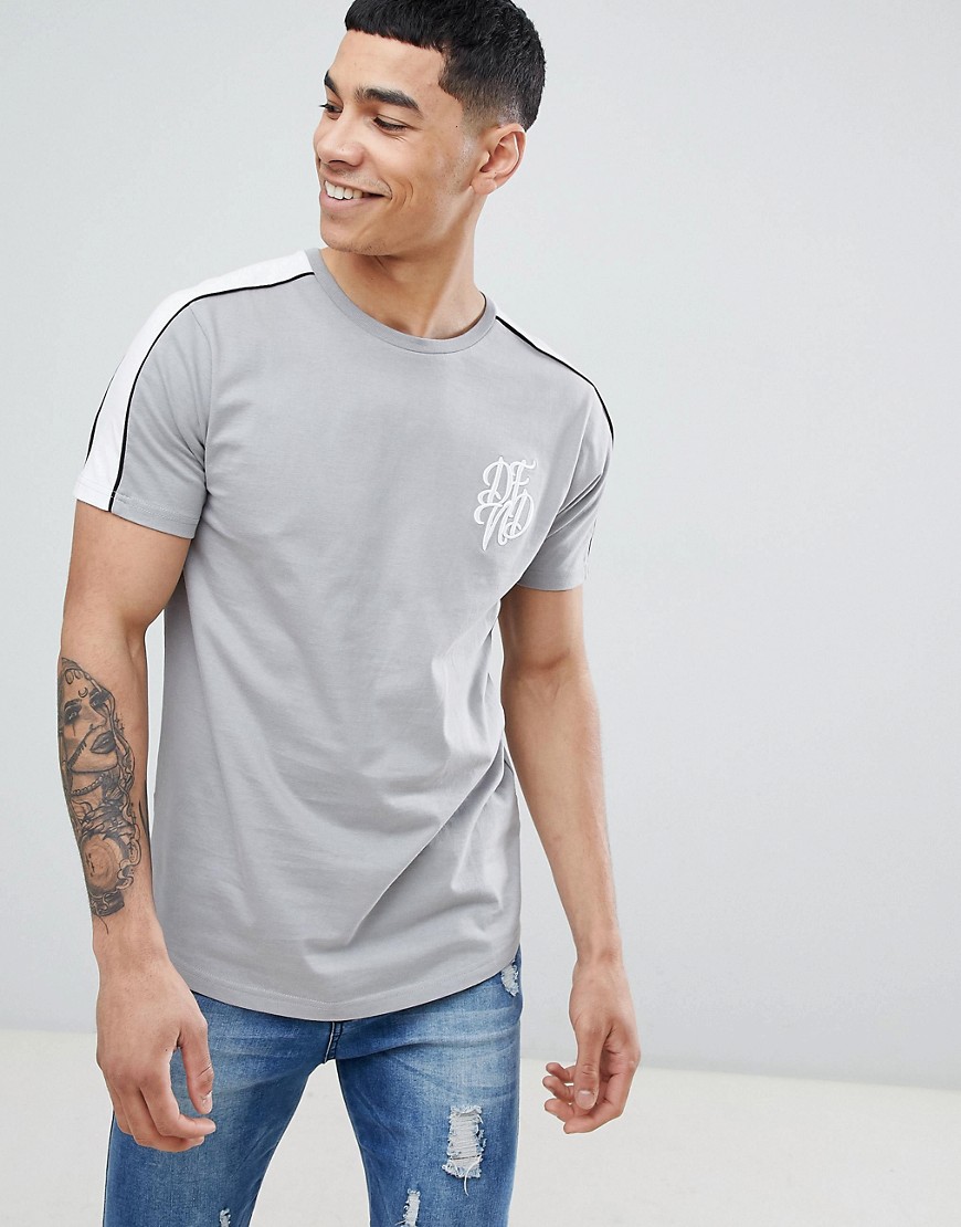DFNDT-Shirt with Back Grid Panel and Shoulder Stripe