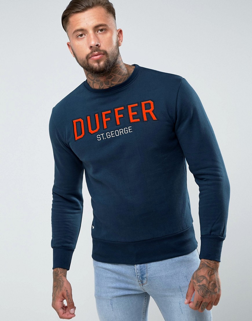 Duffer Logo Sweatshirt In Navy - Navy