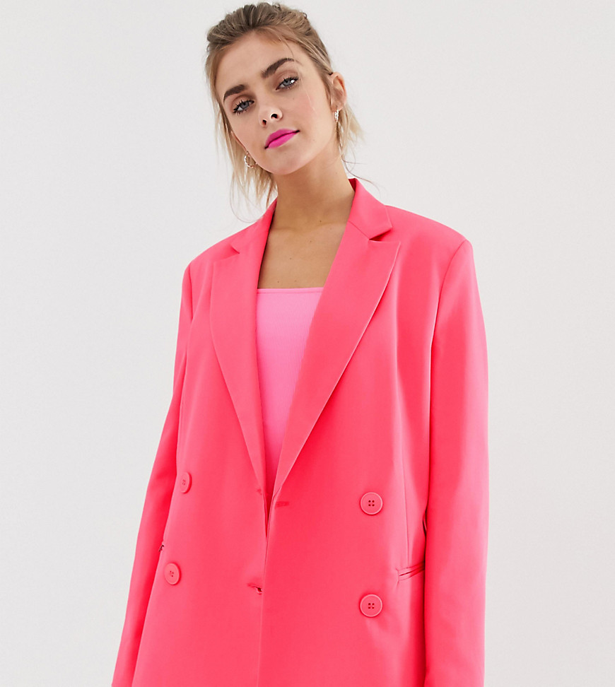 Bershka x PANTONE blazer in neon pink