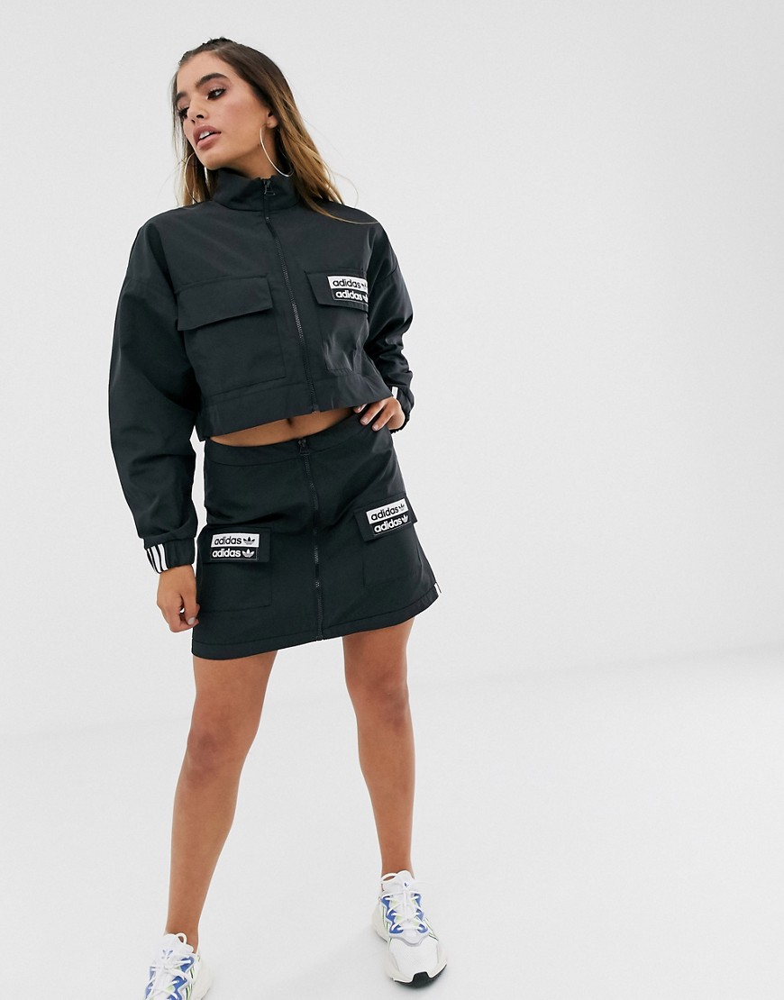 adidas Originals RYV patch pocket skirt in black