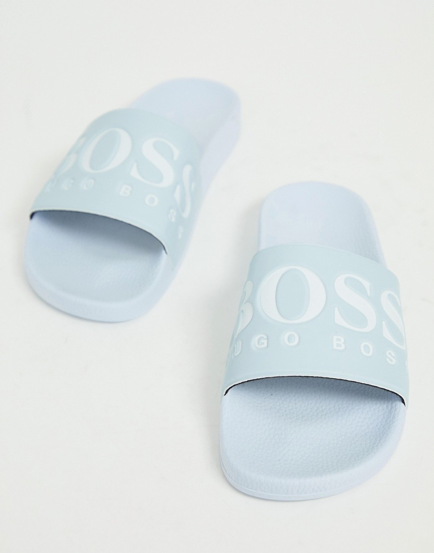 BOSS logo slider in light blue