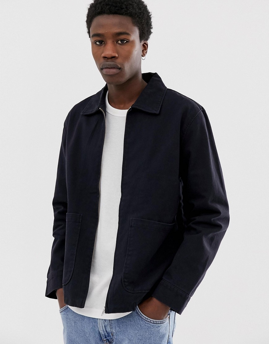Weekday Camp washed coach jacket in black