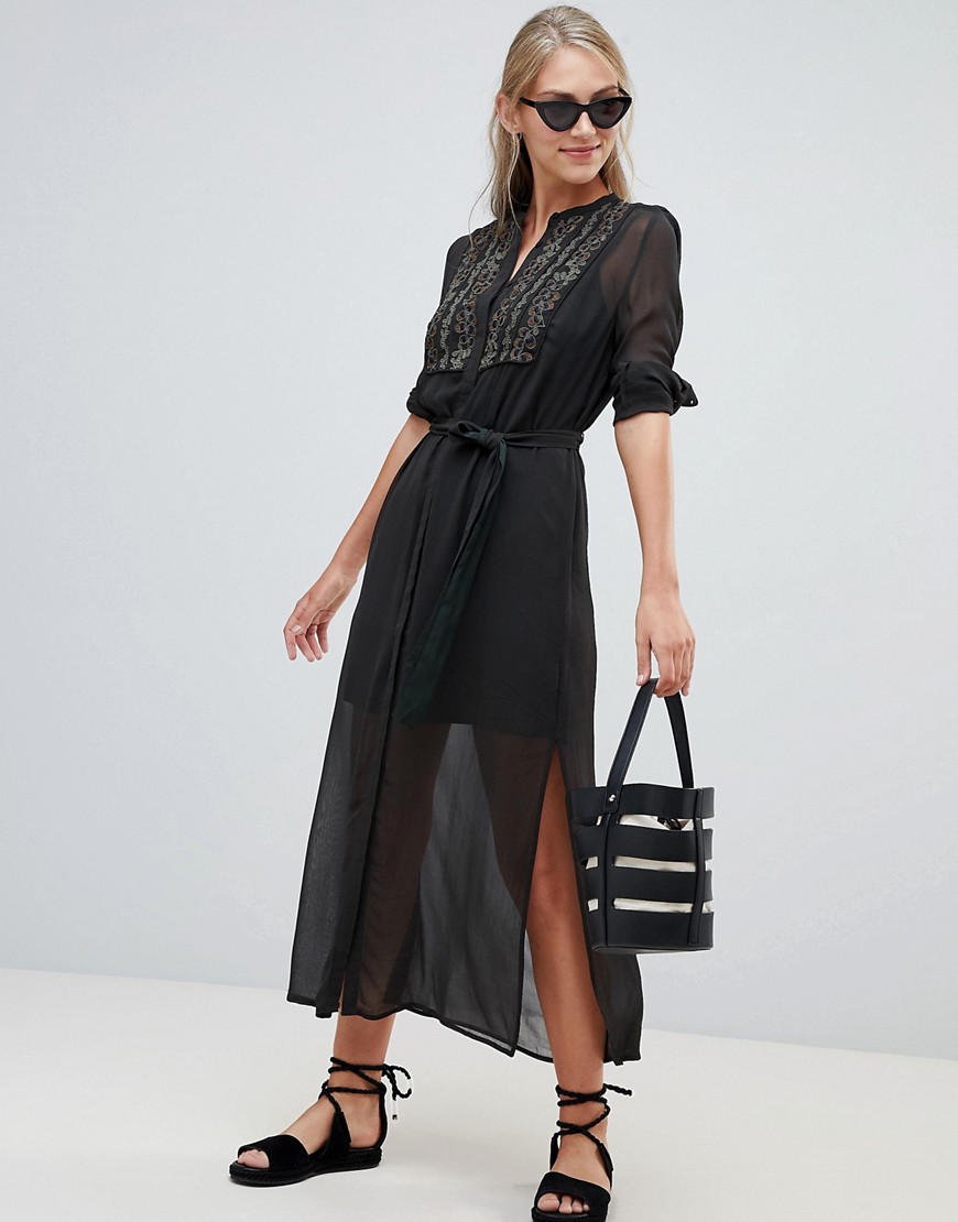 French Connection Donna Sheer Shirt Dress