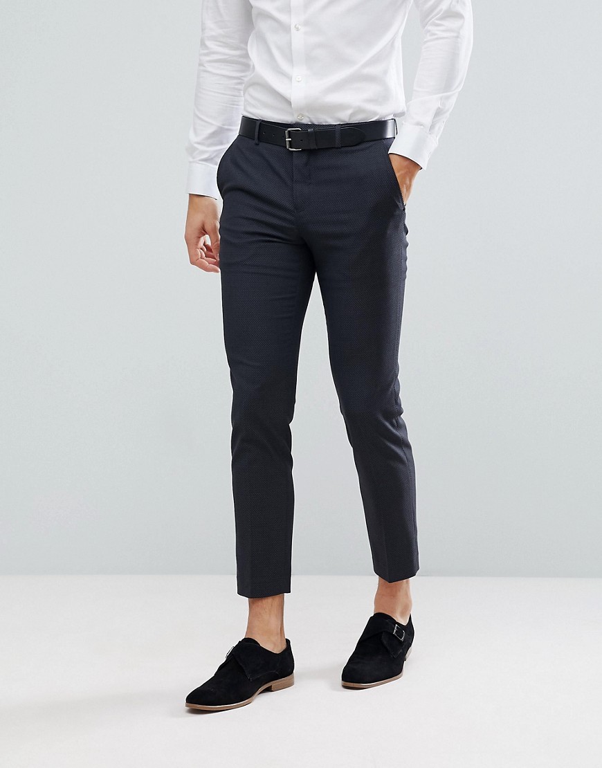 Jack & Jones Premium Slim Suit Trousers In Texture