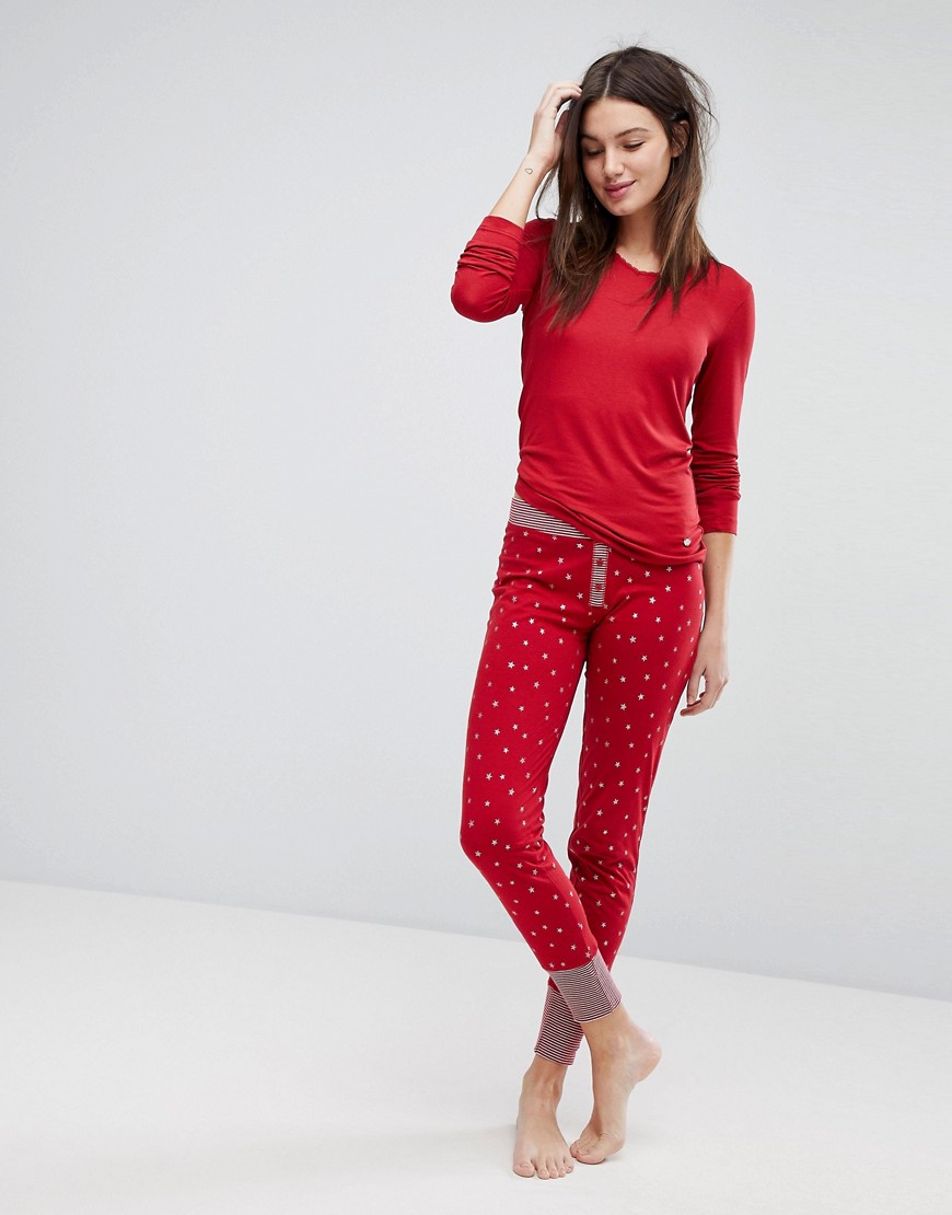Esprit Star Print Pyjama Bottoms - Red
