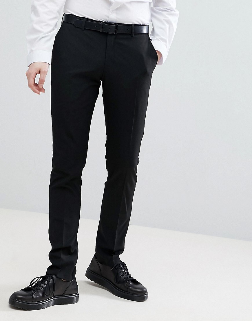 Selected Homme Skinny Suit Trousers In Stretch In Black - Black