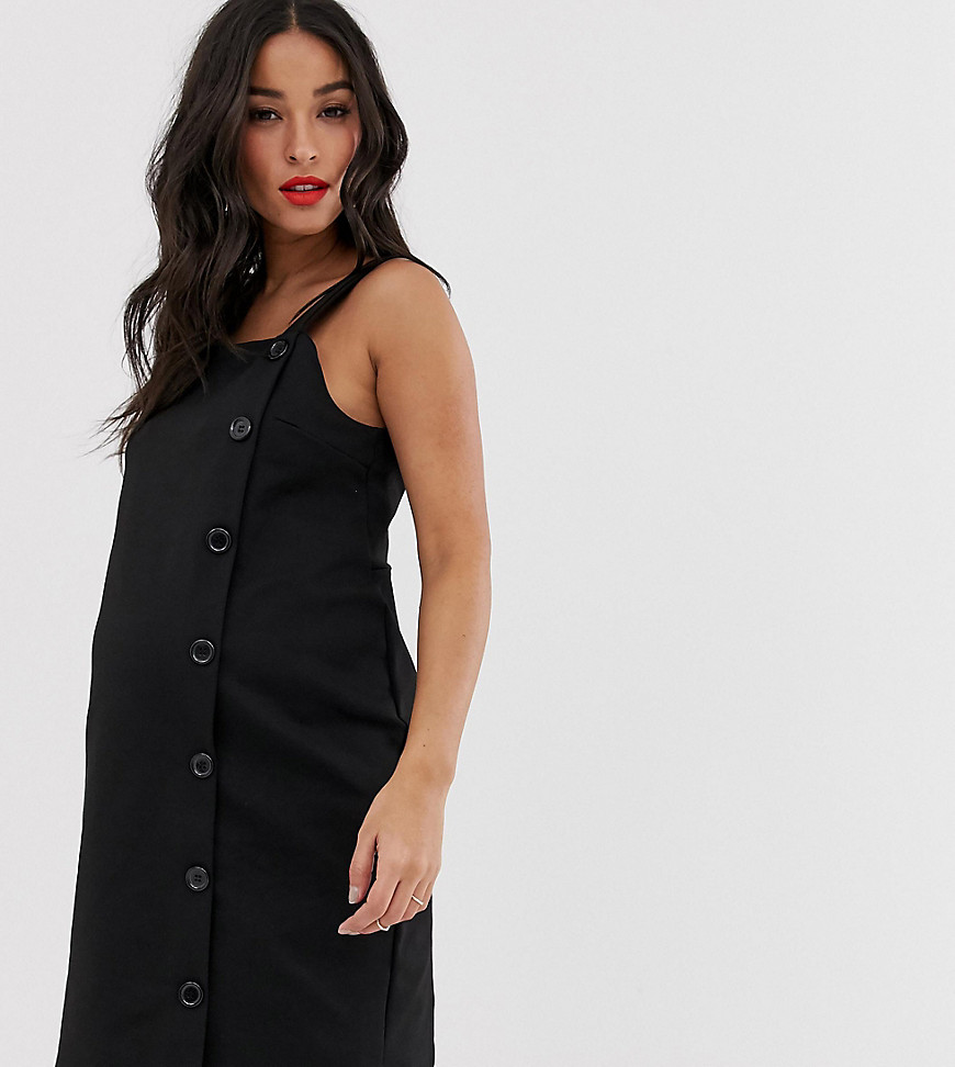 New Look Maternity side button pinny in black