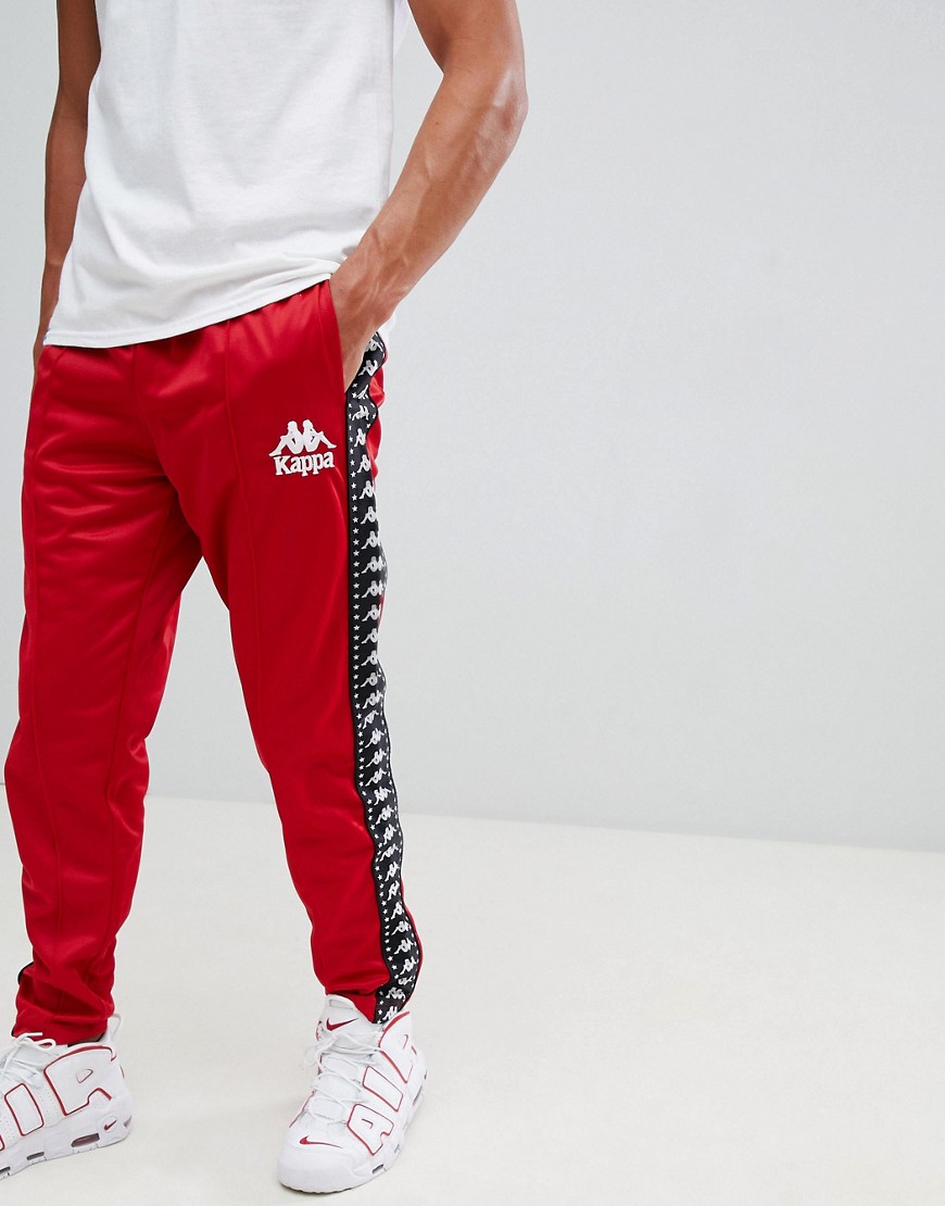 Kappa jogger with logo taping and seam detail in red