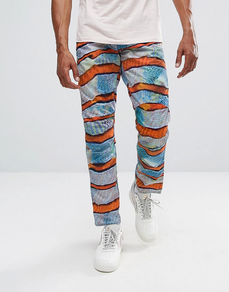 G-Star Elwood 5622 x 25 Pharrell Jeans in Stripe - Blue/orange