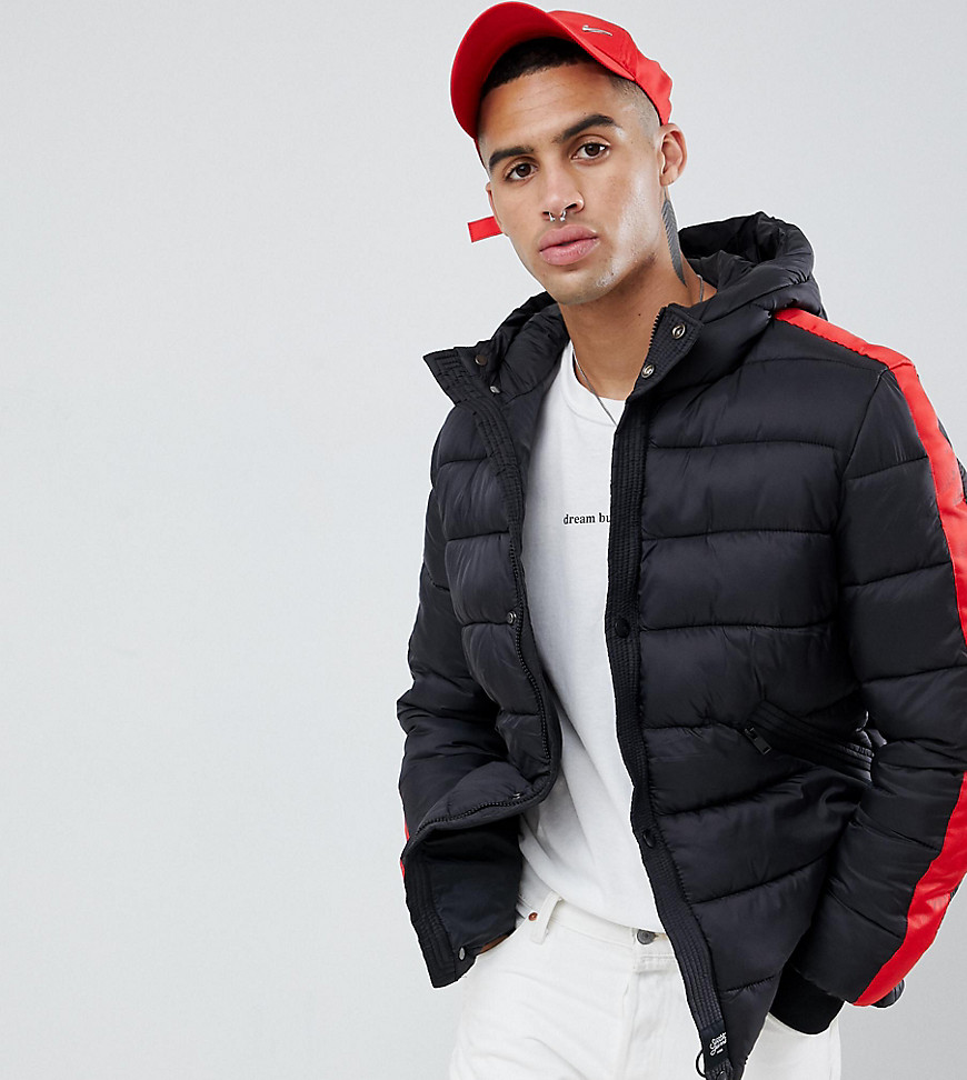 Sixth June puffer jacket with red taping
