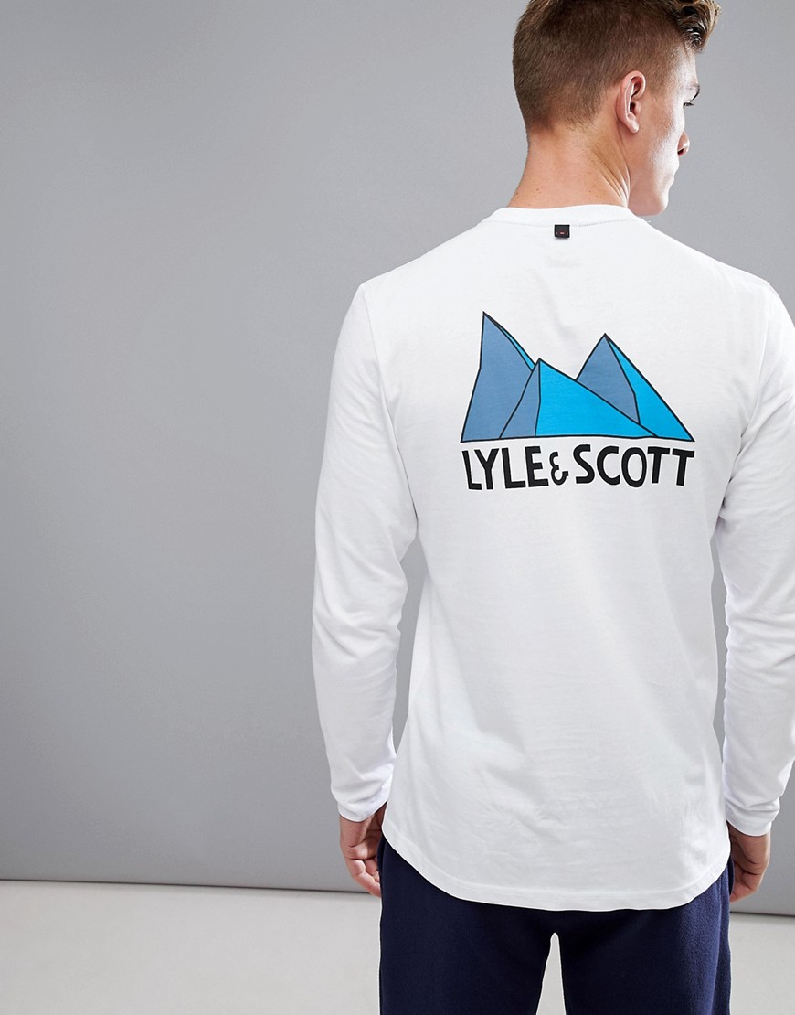 Lyle & Scott Fitness McGowan Long Sleeve T-Shirt With Back Print In White - White