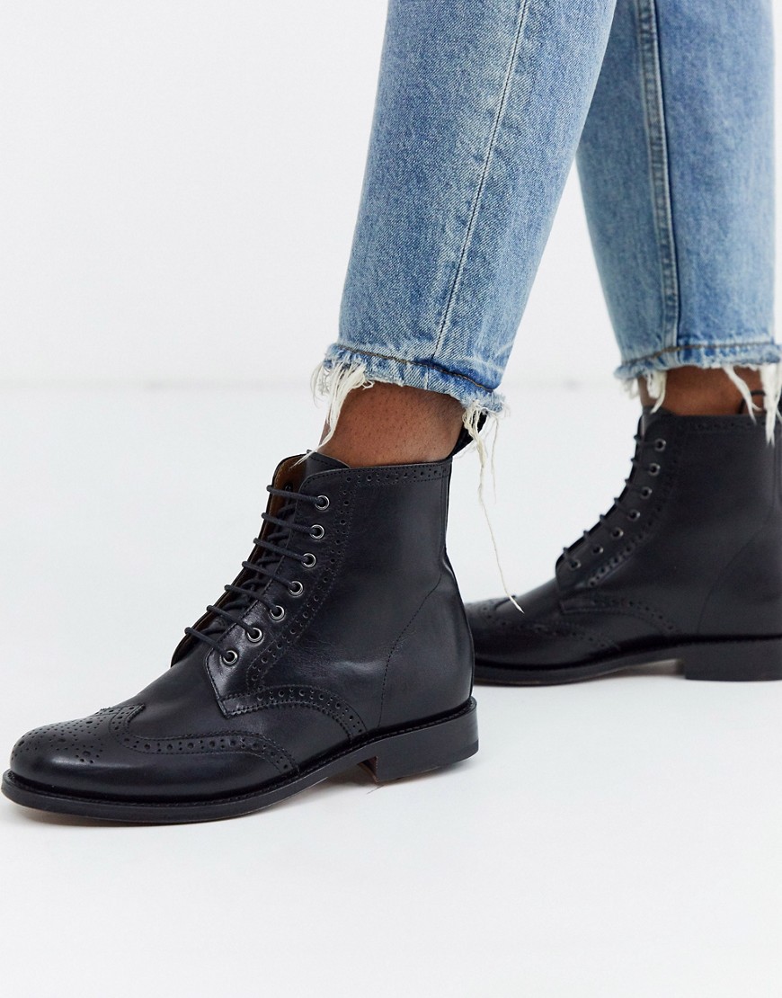 Grenson Ella leather brogue ankle boot