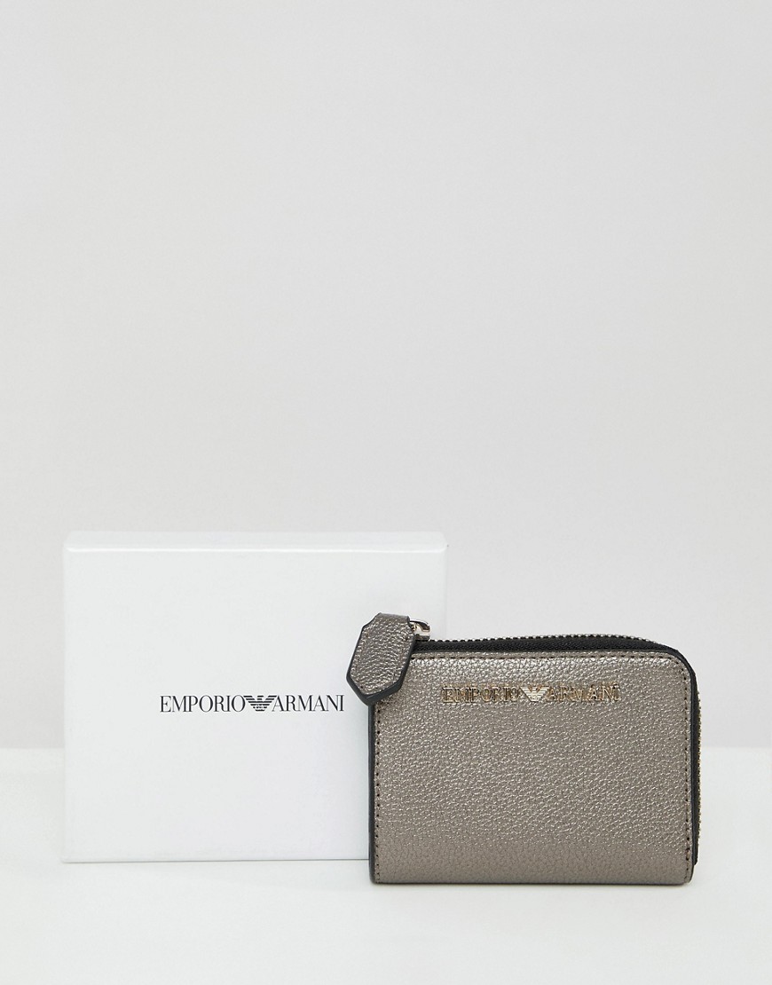 Emporio Armani Zip Around Mini Purse with Hardware - 80233 gunmetal