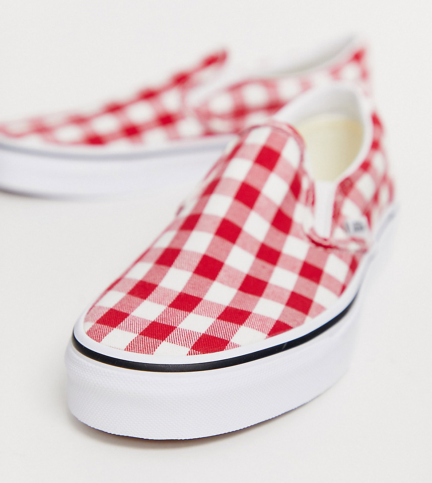 Vans Slip-On red gingham trainers