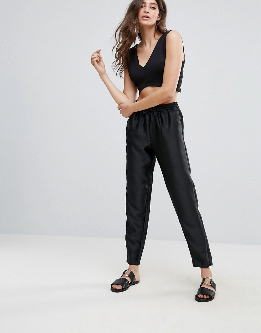Pieces Hanna String Trousers - Black