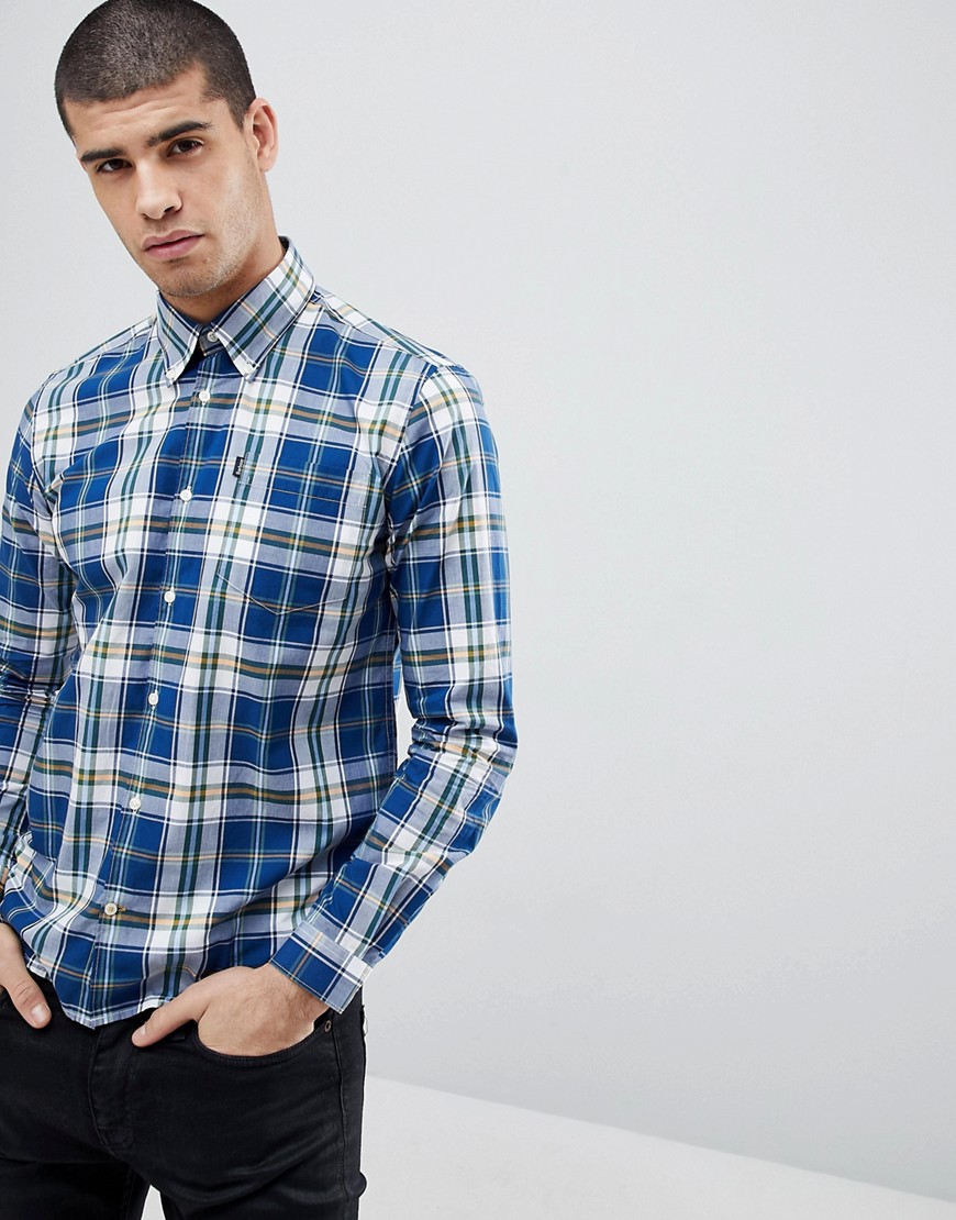 Barbour Jeff Slim Fit Check Shirt in Navy - Deep blue