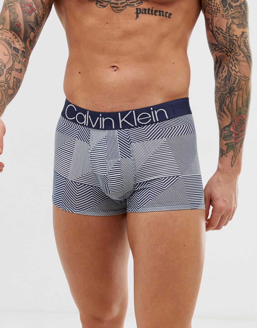 Calvin Klein Evolution geo print trunks in navy