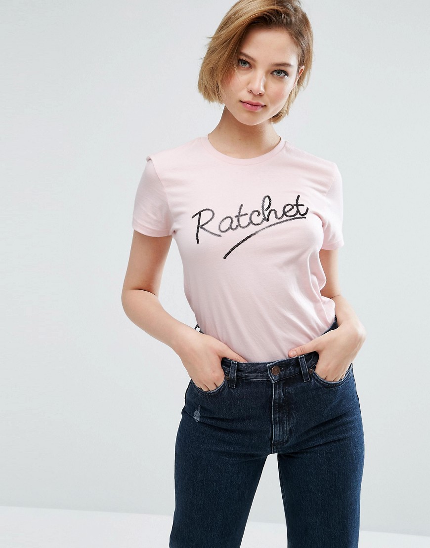 House of Holland Ratchet T-Shirt - Pink