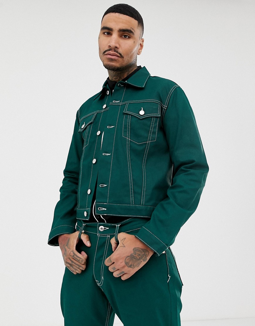 Kings Of Indigo organic contrast stitching denim jacket