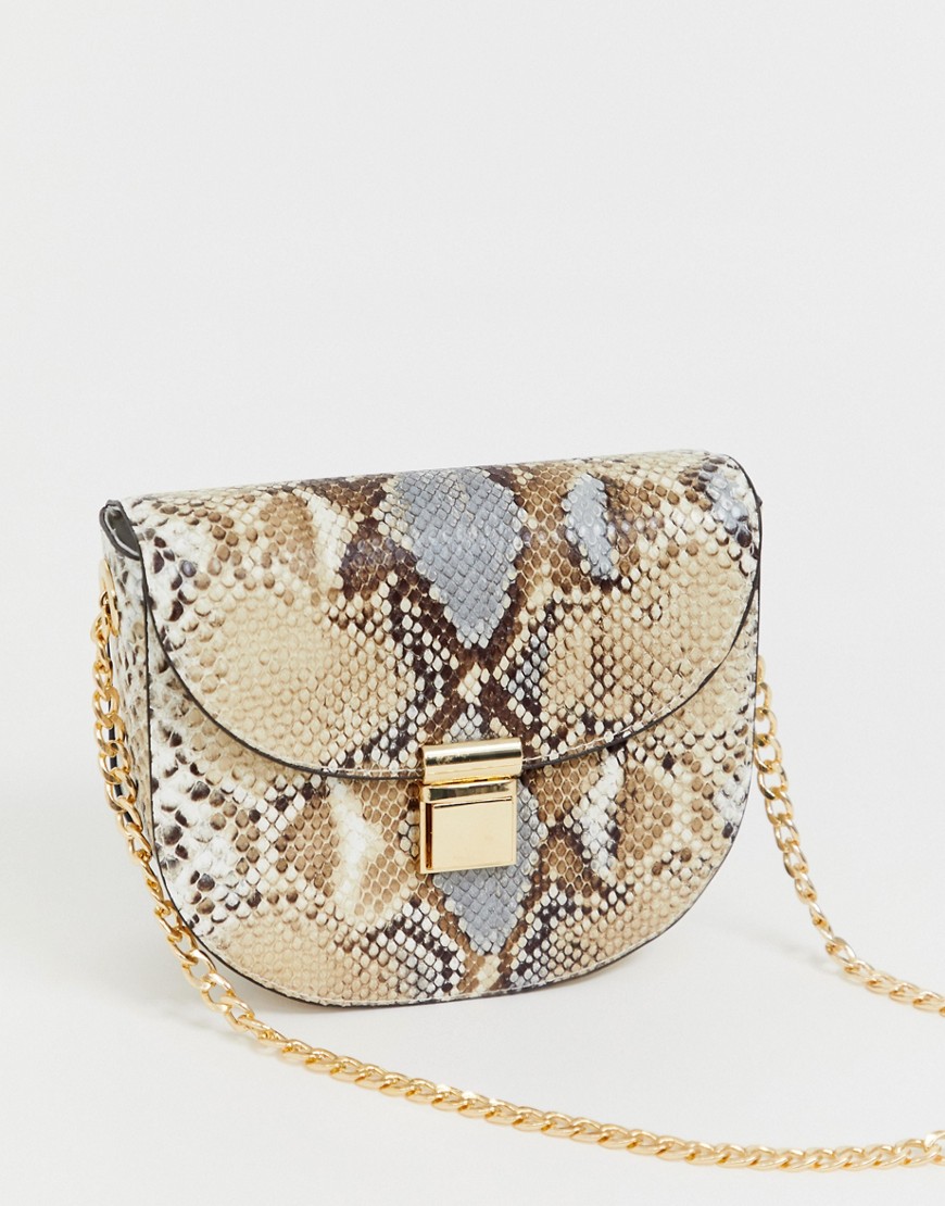 New Look saddle bag in snake
