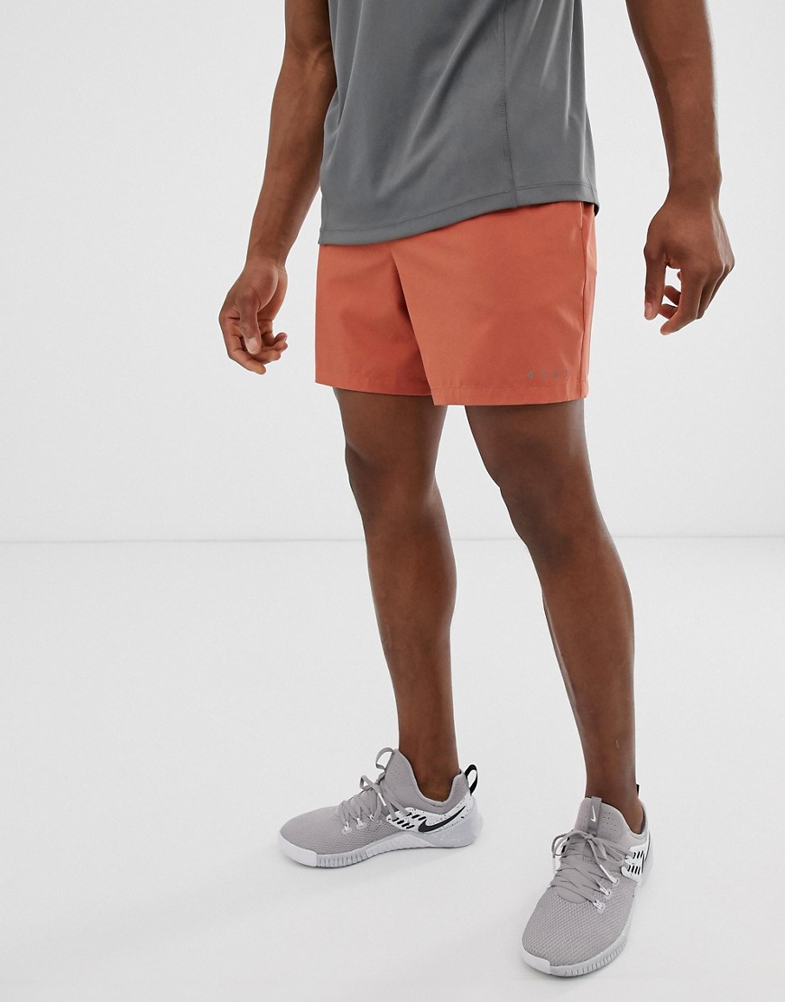 ASOS 4505 training shorts in mid length with quick dry in rust
