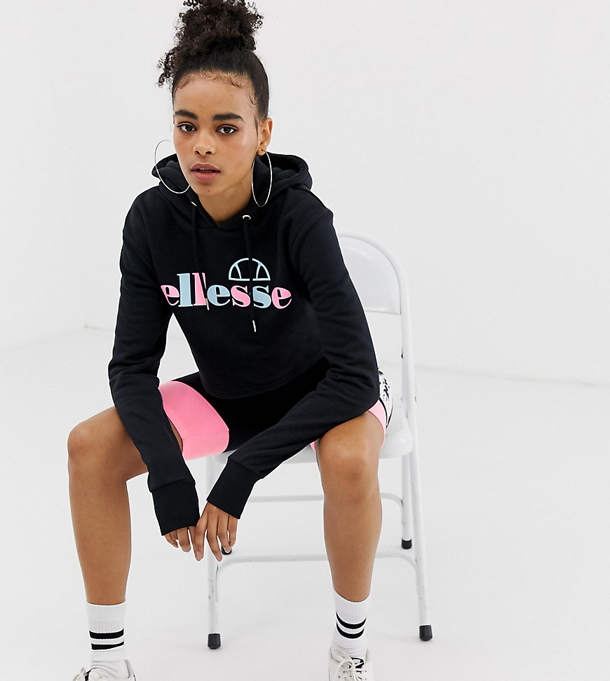 Ellesse cropped hoodie with pastel front logo